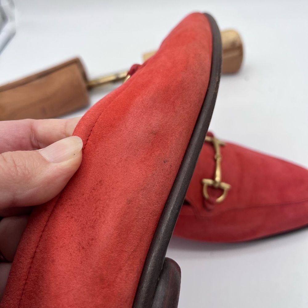 Gucci Women’s Jordaan Suede Accent Loafers 38.5 - Picture 11 of 15